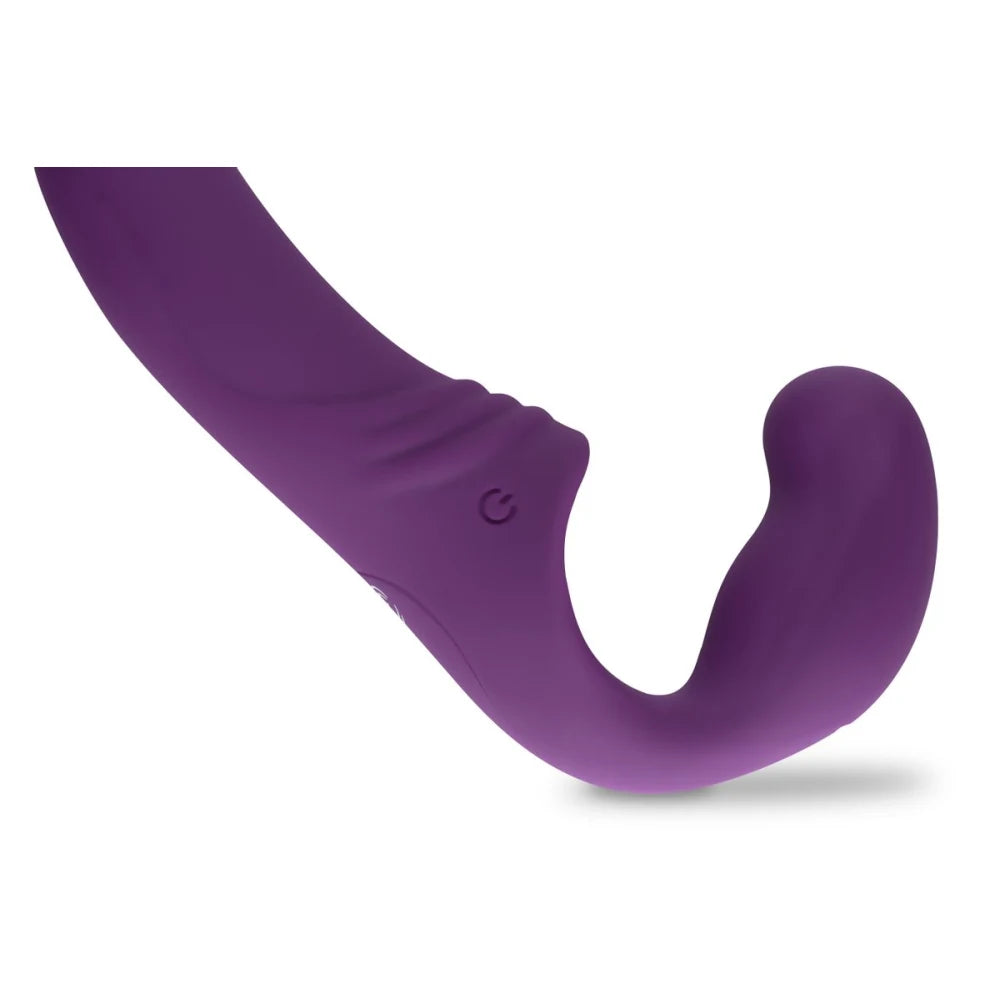 Strapless Silicone Rechargeable Strap-On Vibrator - PlayBlue