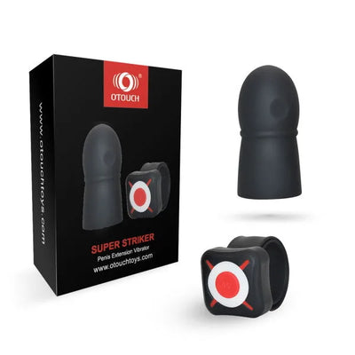 OTouch - Super Striker Lengthening Penis Sleeve with Vibrations - PlayBlue