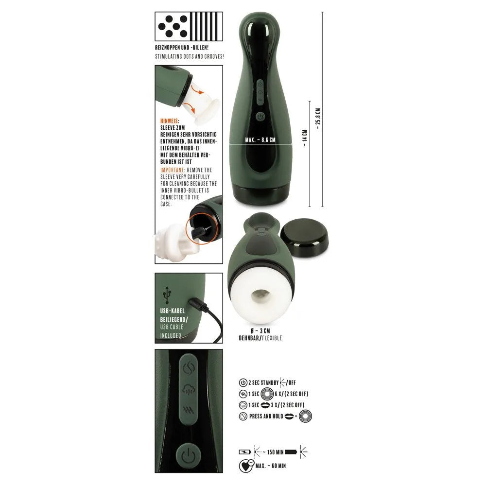 Rebel - Rechargeable Multi - Masturbator - PlayBlue