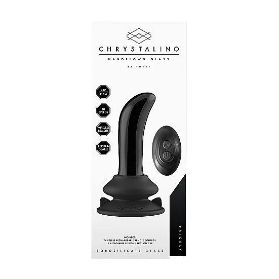 Prickly - Glass Vibrator - With Suction Cup and Remote - Rechargeable - PlayBlue