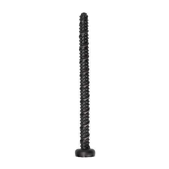 Ass Textured Snake Dildo - 55 cm - Black - PlayBlue