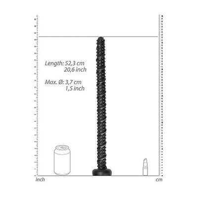 Ass Textured Snake Dildo - 55 cm - Black - PlayBlue