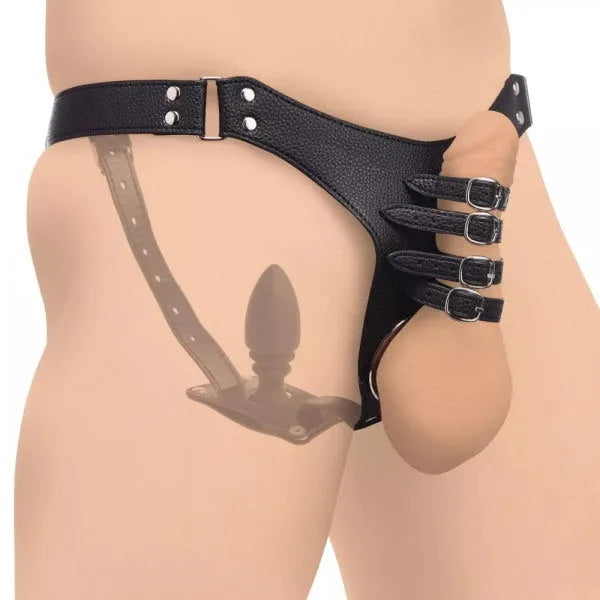 STRICT Penis Chastity Belt With Silicone Anal Plug