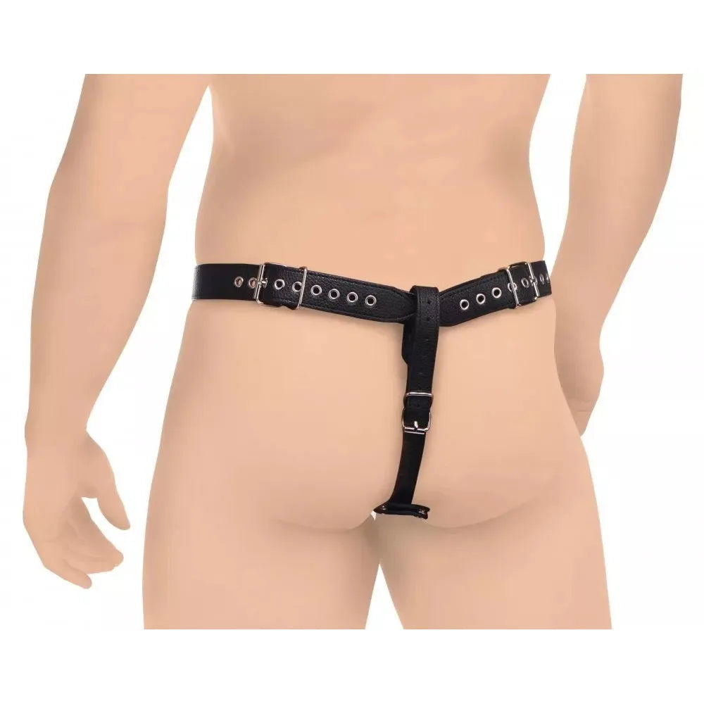 STRICT Penis Chastity Belt With Silicone Anal Plug - PlayBlue