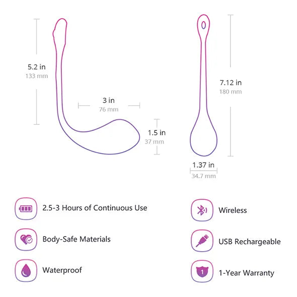 Lovense - Lush 2 App Controlled Love Egg - PlayBlue
