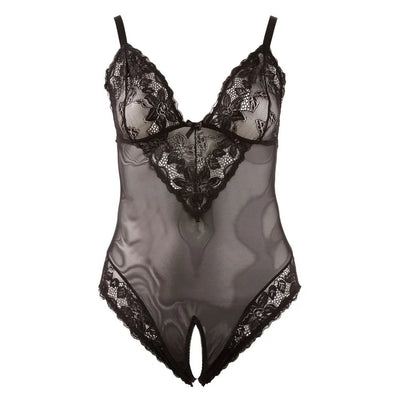 Cottelli Curves Collection - Crotchless Body Black - 4XL (32-34) - PlayBlue