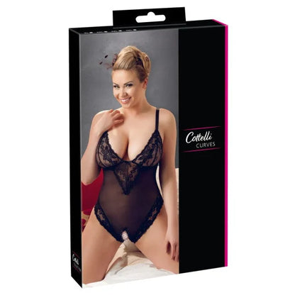 Cottelli Curves Collection - Crotchless Body Black