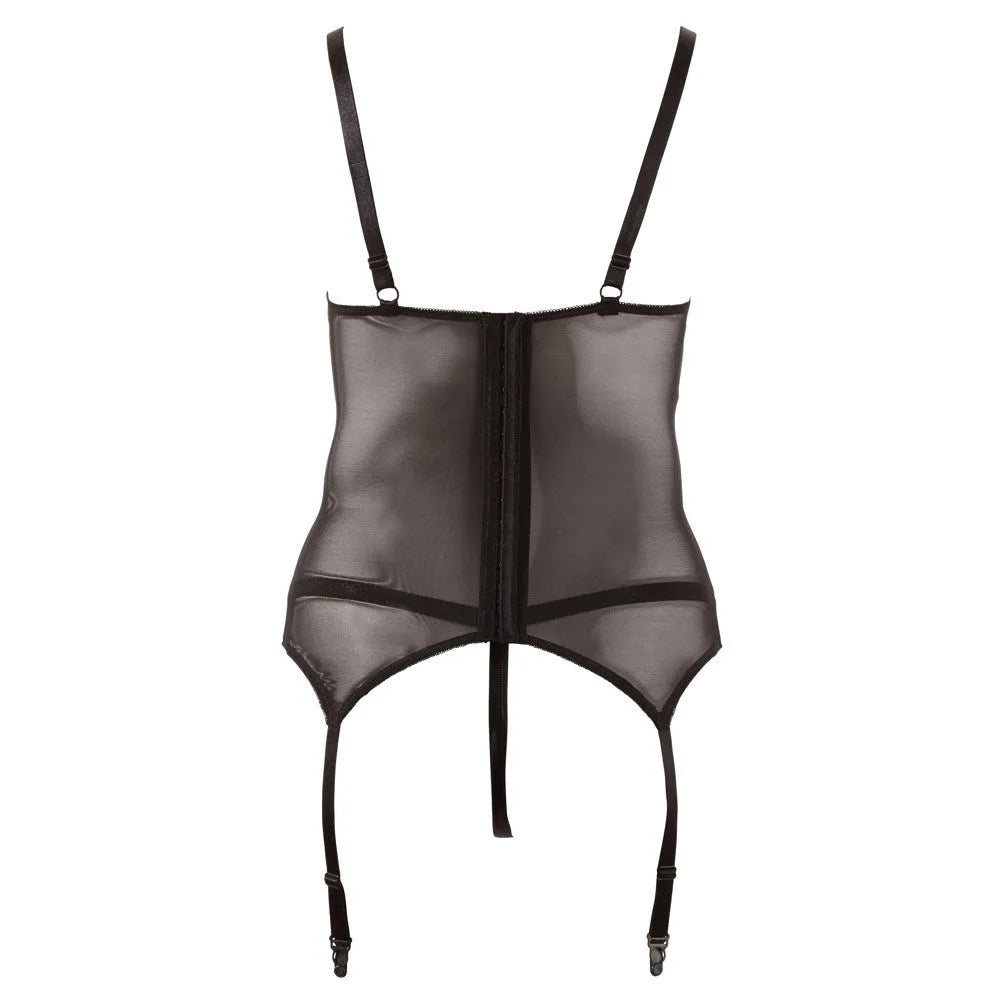 Cottelli Curves Collection - Cami Suspender Set Black - 4XL (32-34) - PlayBlue