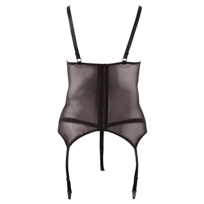 Cottelli Curves Collection - Cami Suspender Set Black - 4XL (32-34) - PlayBlue
