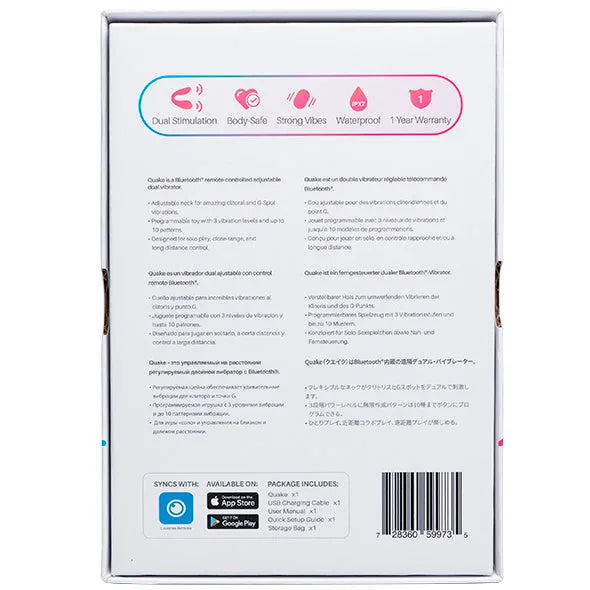 Lovense - Dolce Quake App Controlled Dual Vibrator - PlayBlue