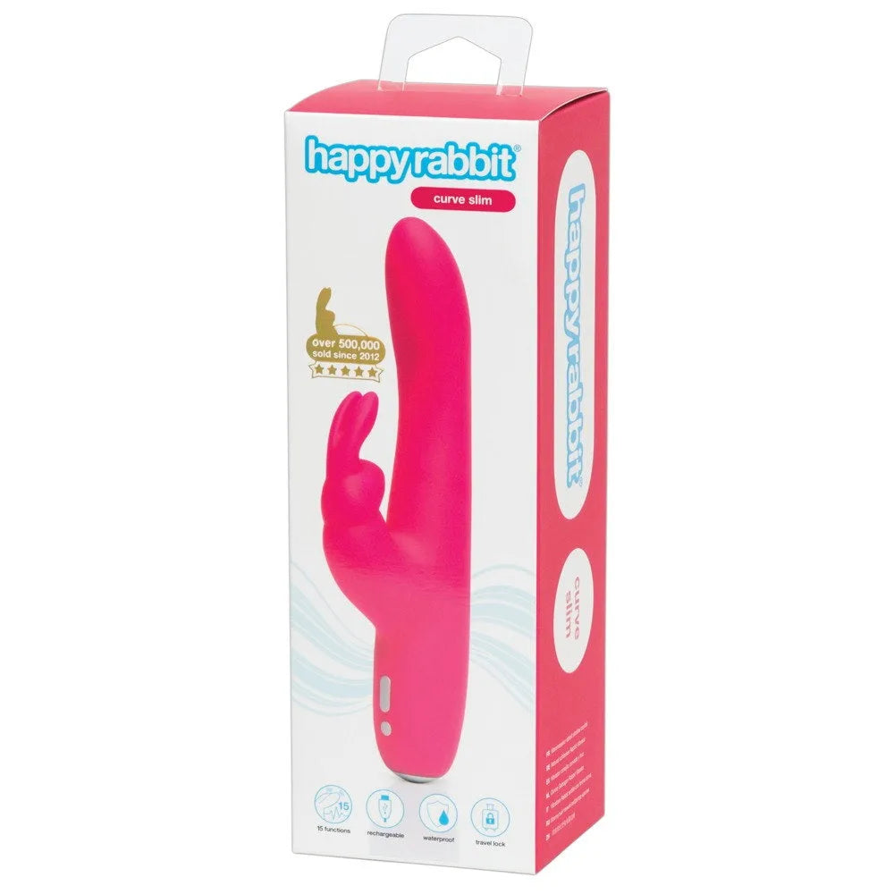 Happy Rabbit - Slimline Curve Rechargeable Rabbit - PlayBlue