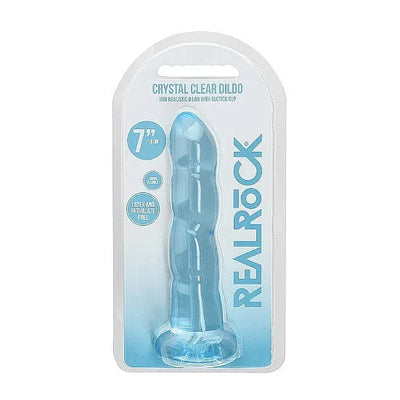 RealRock - Crystals 7 Twisted Dildo - PlayBlue
