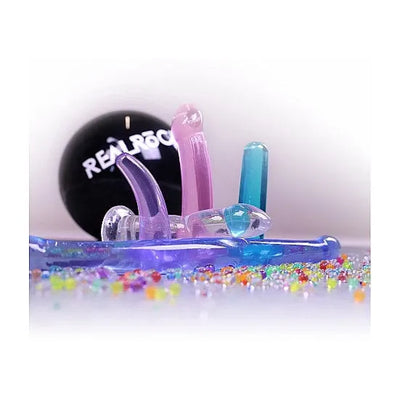 RealRock - Crystals 7 Twisted Dildo - PlayBlue