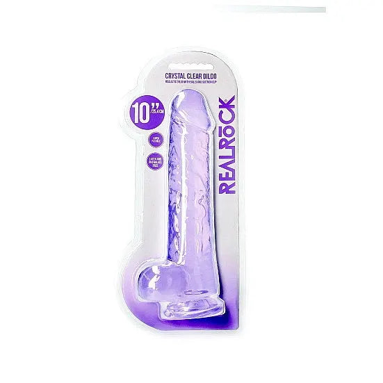 RealRock - 10 Realistic Dildo With Balls - PlayBlue