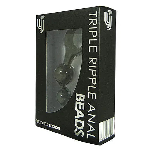 Loving Joy Triple Ripple Anal Beads - Black - PlayBlue