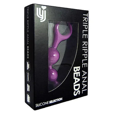 Loving Joy Triple Ripple Anal Beads - Black - PlayBlue
