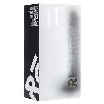RealRock Vibrating Realistic 11 inch Dong with Balls - White - PlayBlue