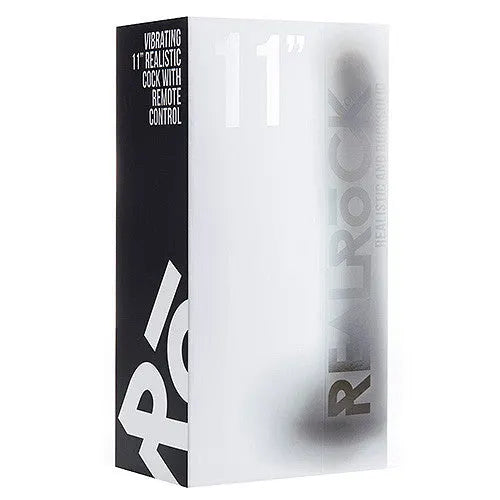 RealRock Vibrating Realistic 11 inch Dong with Balls - White - PlayBlue