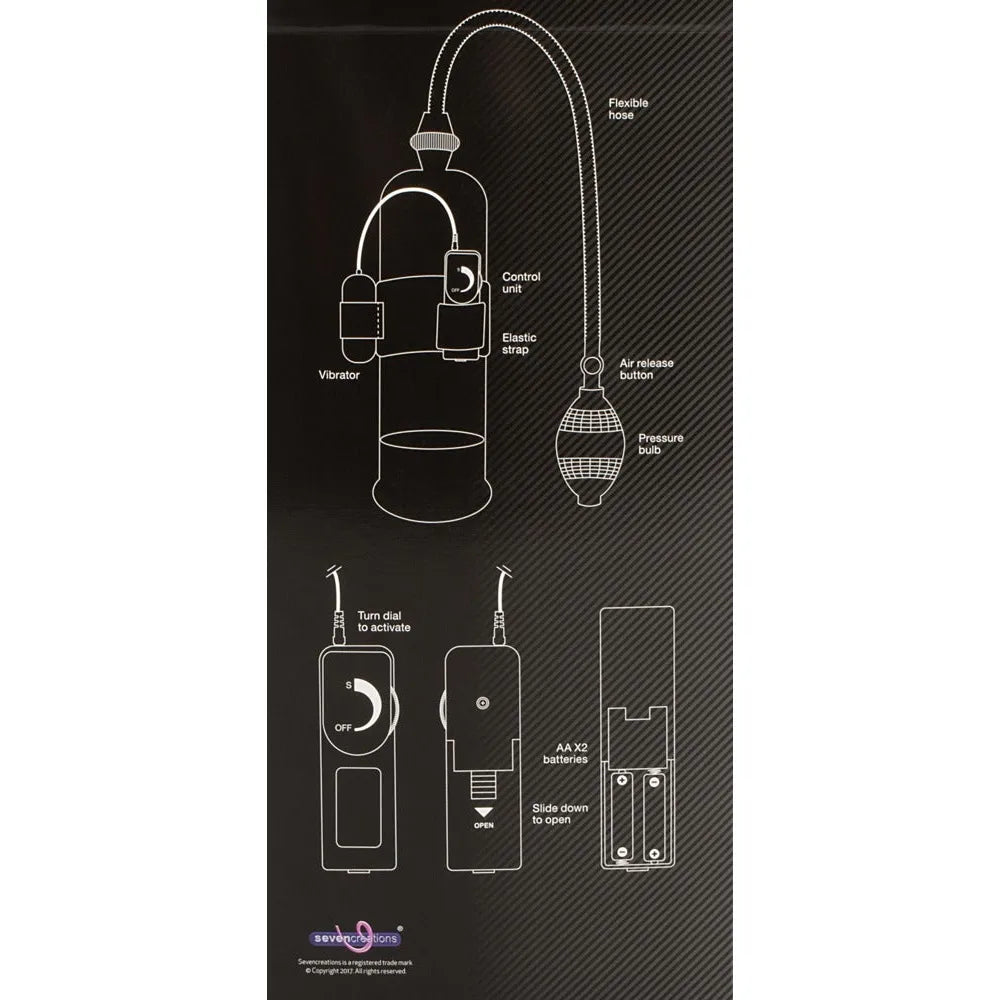 Power Ultimate Vibrating Penis Pump - PlayBlue