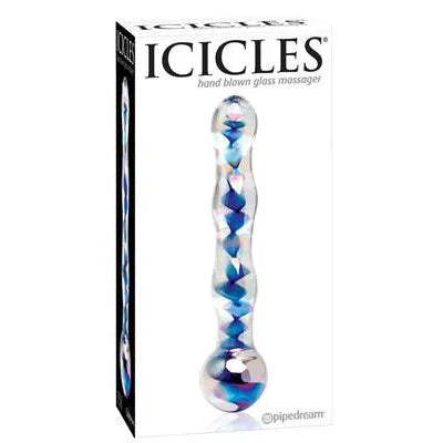 Icicles No 8 - Blue Spiral Wave Dildo
