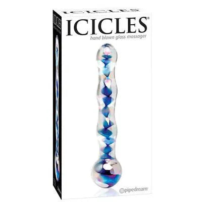 Icicles No 8 - Blue Spiral Wave Dildo - PlayBlue