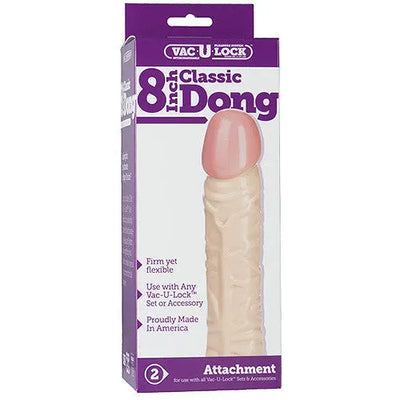 Doc Johnson Vac-U-Lock Classic 8 inch Dong - PlayBlue