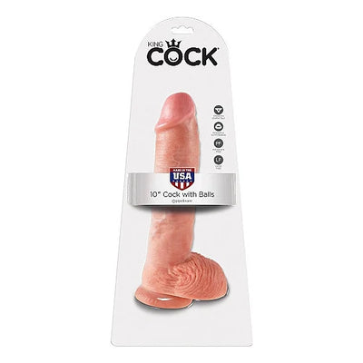 King Cock 10 Inch Cock - With Balls - Skin - PlayBlue
