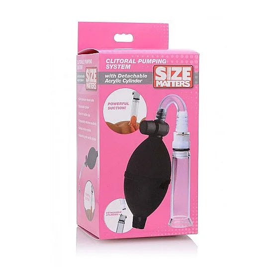 Size Matters Clitoral Pumping System with Detachable Acrylic Cyl - PlayBlue