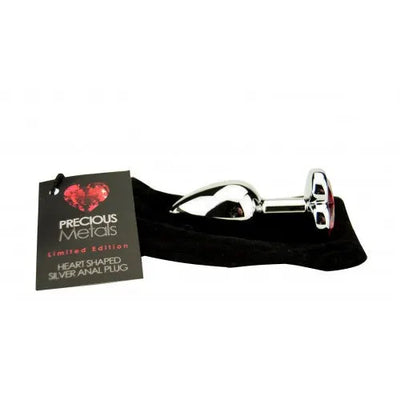 Precious Metals Heart Shaped Anal Plug - Silver - PlayBlue