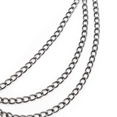 OhMama - Fetish Black Nipple Clamps with Multi Chains - PlayBlue